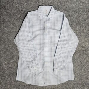 Brooks Brothers Regent Fit Shirt Men 16 1/2-33 Blue Check Plaid Supima Cotton